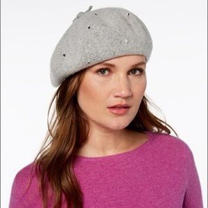 Kate spade grey embellished beret
